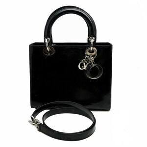 Christian Dior Lady Cannage Handbag Black